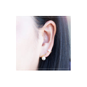 Slanted Pearl Earrings