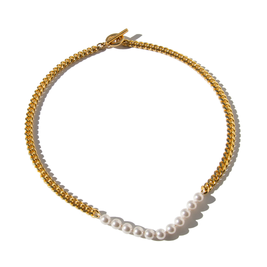 Front Pearl Chain Necklace
