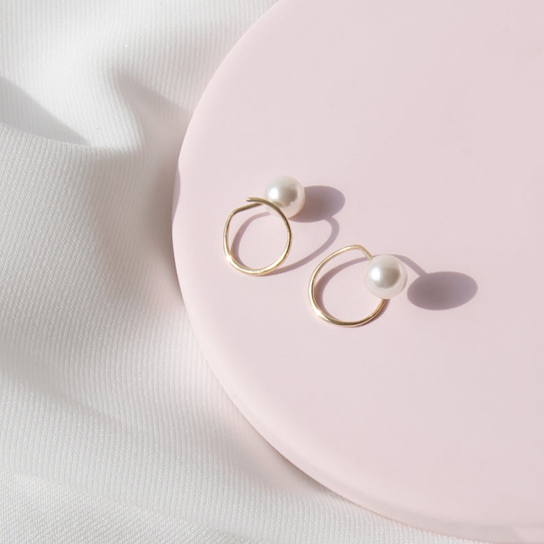 Spiral Pearl Earrings