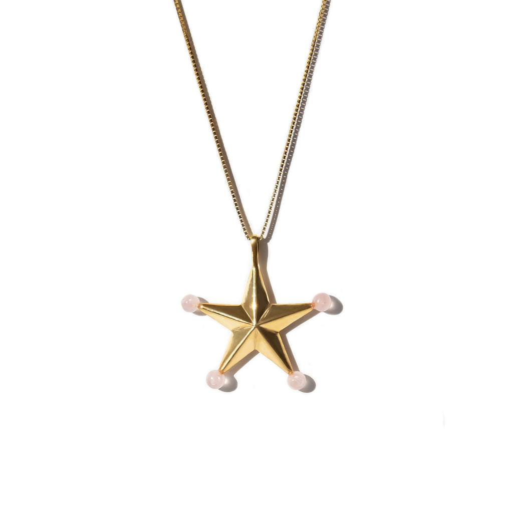 Be My Star Pendant Necklace - Rose Quartz