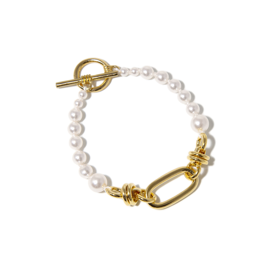 Knotted Chain Pearl Bracelet