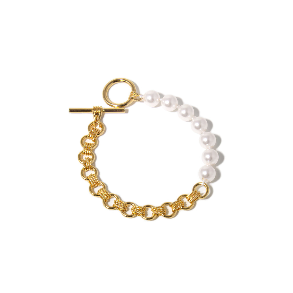 Circle Chain Pearl Bracelet
